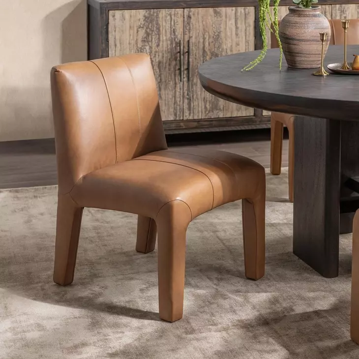 Liliana Tan Leather Upholstered Dining Chair