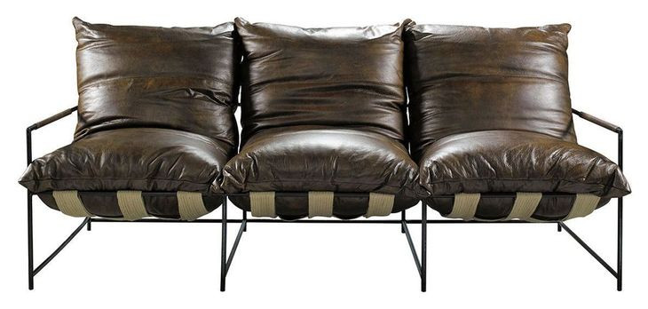 Palermo Chestnut Leather 95" Sofa