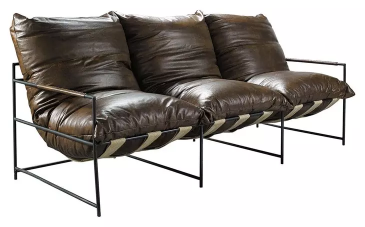 Palermo Chestnut Leather 95" Sofa