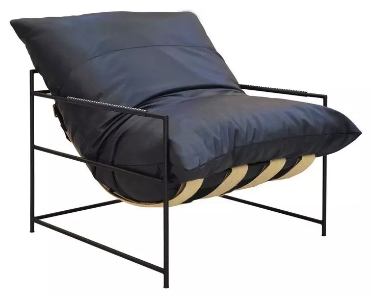Palermo Indigo Leather Upholstered Accent Chair