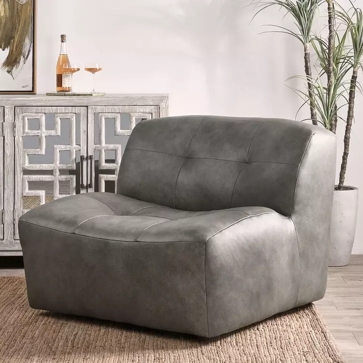 Gabriel Storm Gray Leather Upholstered Accent Chair