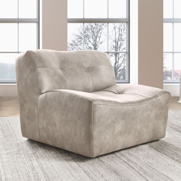 Gabriel Overcast Gray Leather Upholstered Accent Chair