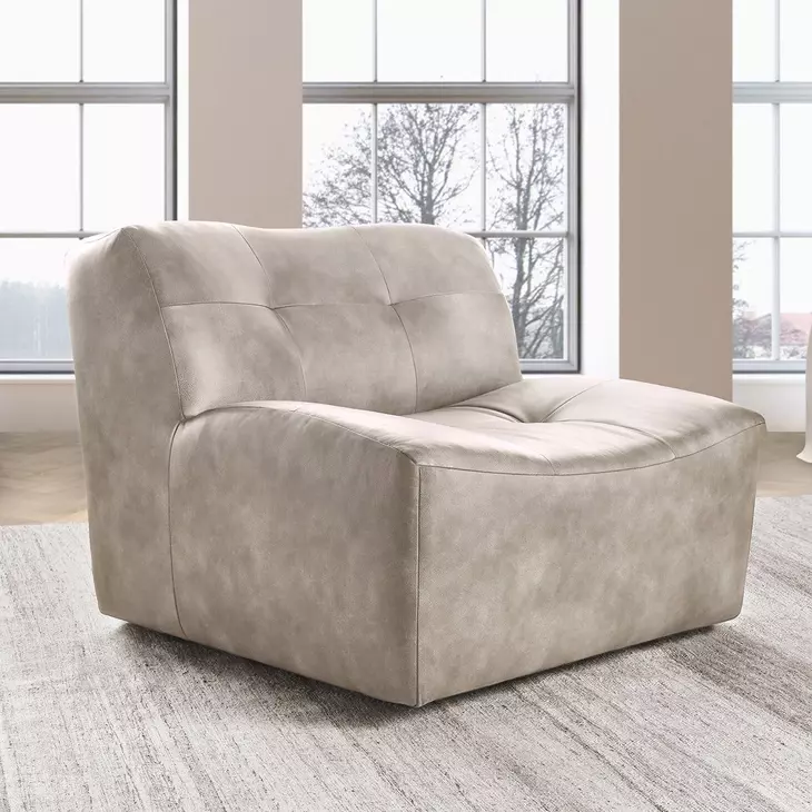 Gabriel Overcast Gray Leather Upholstered Accent Chair