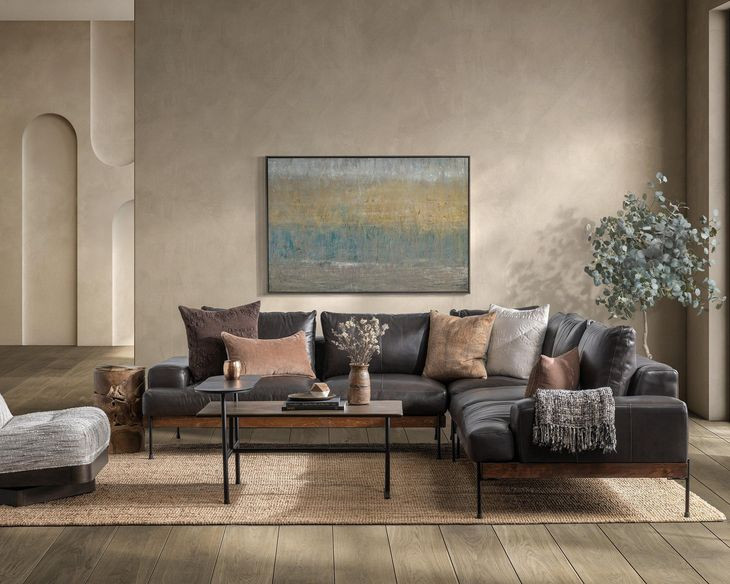 Largo Storm Leather 3 Piece Modular Sectional