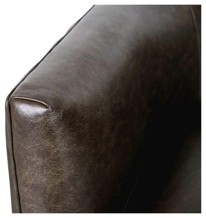 Menard Slate Leather Upholstered Accent Chair