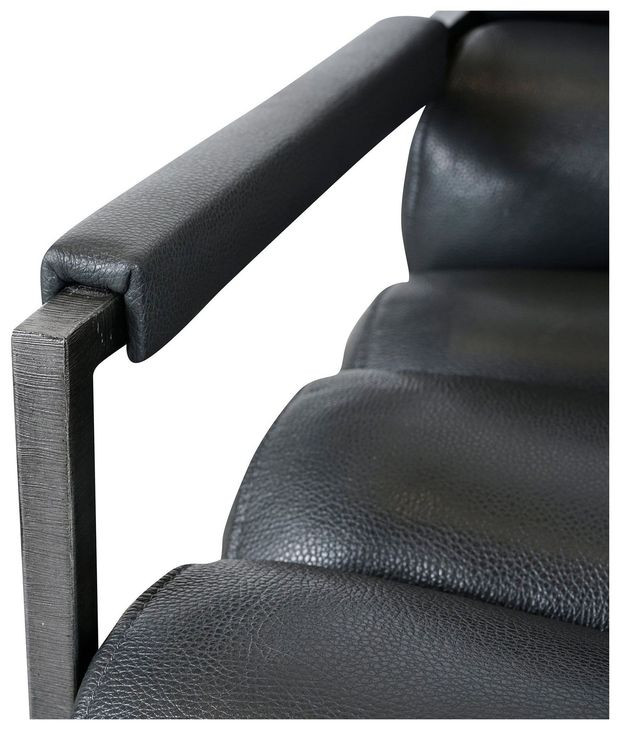 Topanga Graphic Charcoal Leather Upholstered Accent Chair