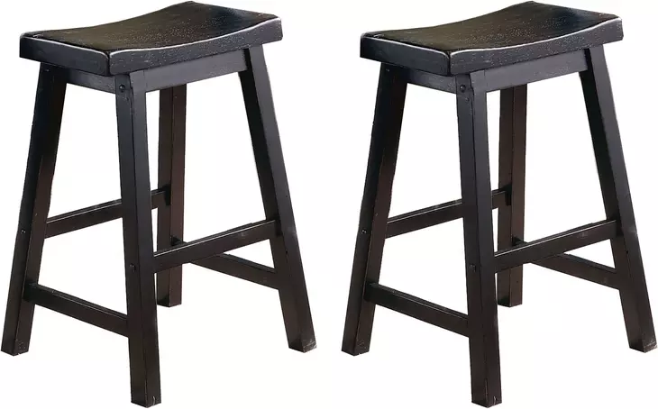 Saddleback Black 24" Counter Height Stool Set of 2