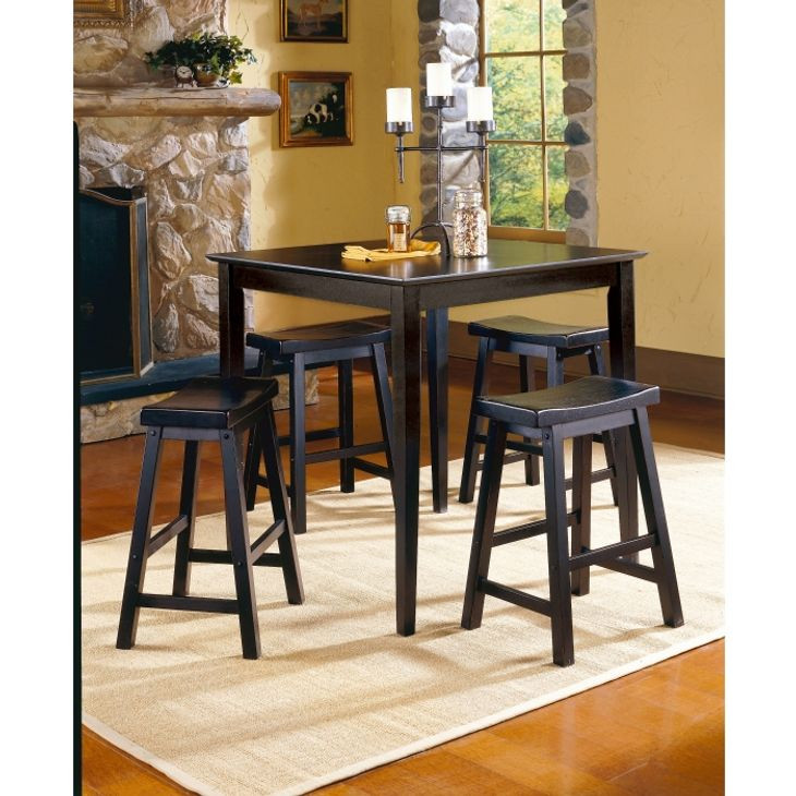 Saddleback Black 24" Counter Height Stool Set of 2