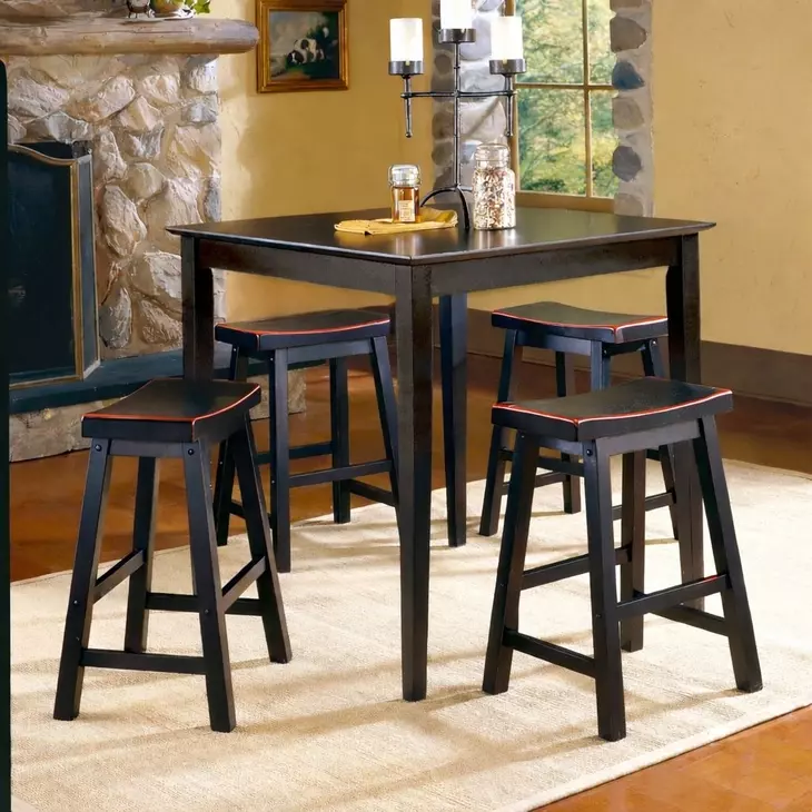 Saddleback Black 24" Counter Height Stool Set of 2