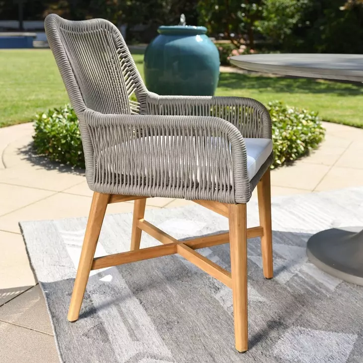 Marley White Upholstered Outdoor Dining Chair