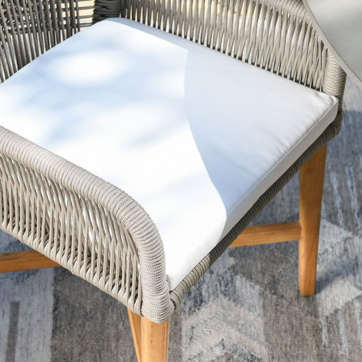 Marley White Upholstered Outdoor Dining Chair