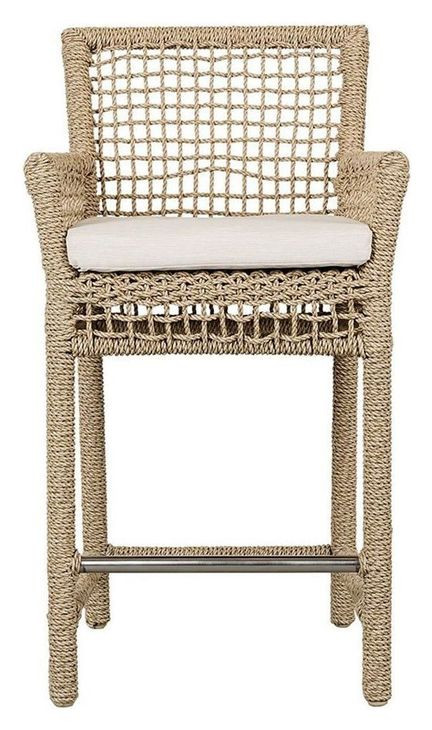 Brisbane Natural Upholstered Outdoor Counter Height Stool