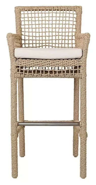 Brisbane Natural Upholstered Outdoor Bar Stool