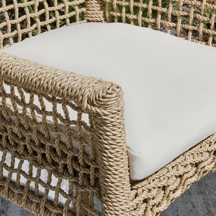 Brisbane Natural Upholstered Outdoor Bar Stool