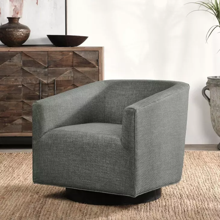 Leonard Dark Gray Upholstered Accent Chair