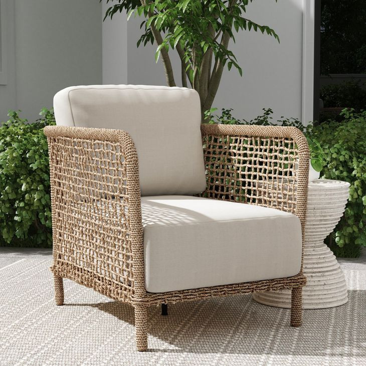 Brisbane Natural Upholstered Outdoor Accent Chair
