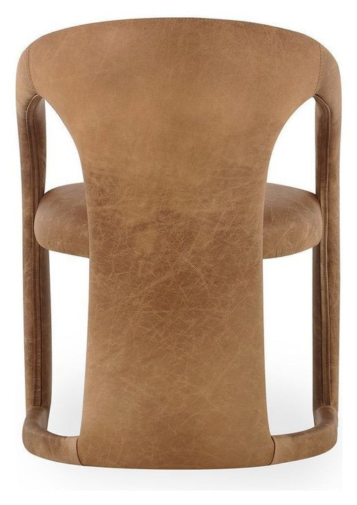 Archie Maple Brown Leather Upholstered Dining Chair
