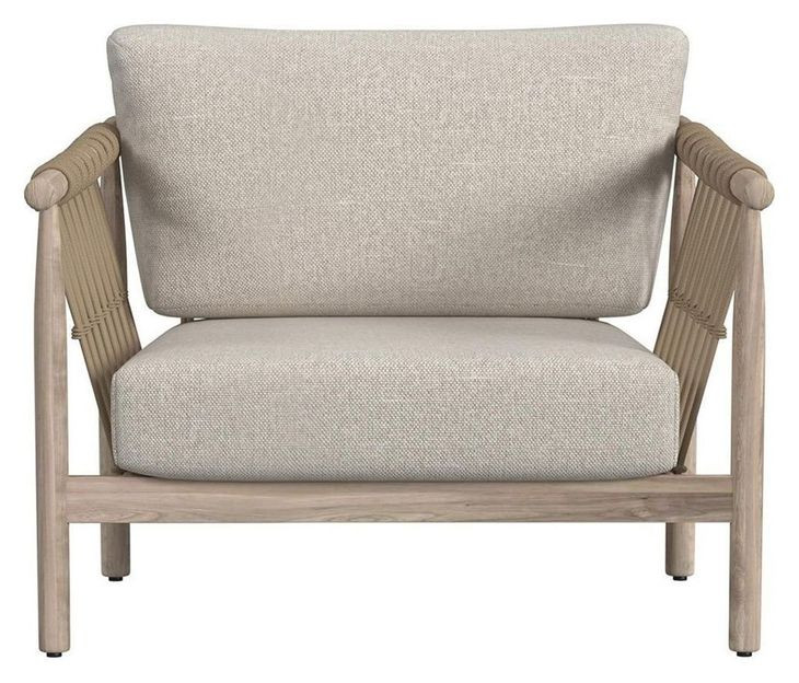 Leo Taupe Upholstered Outdoor Accent Chair