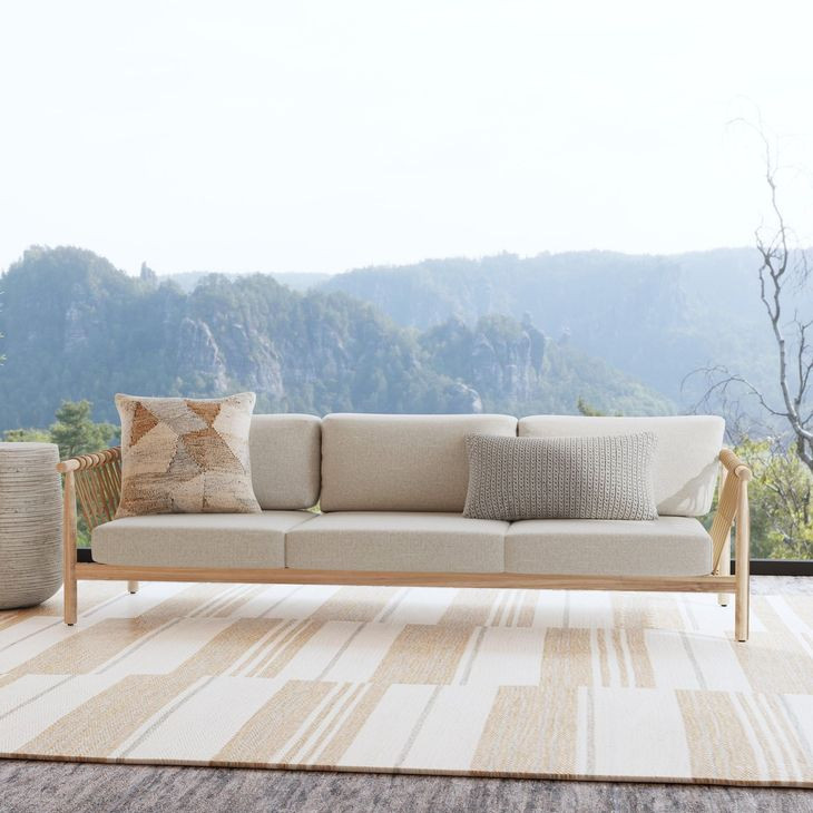 Leo Taupe 87" Outdoor Sofa