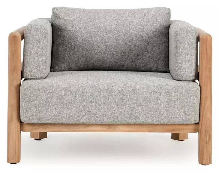 Aston Gray Upholstered Outdoor Accent Chair