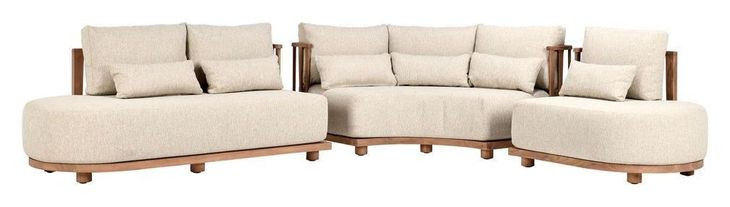 Isla Beige 5 Piece Outdoor Modular Sectional with Pillows