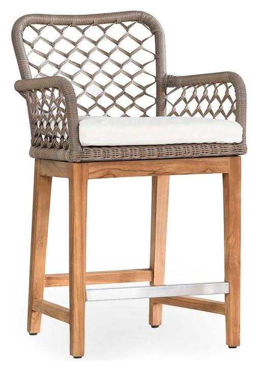 Paulo Gray Upholstered Outdoor Counter Height Stool