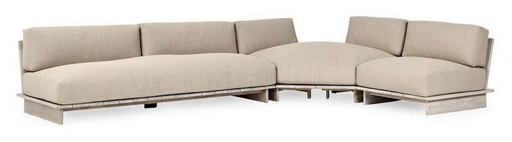 Livia Taupe 4 Piece Outdoor Modular Sectional with Ottoman