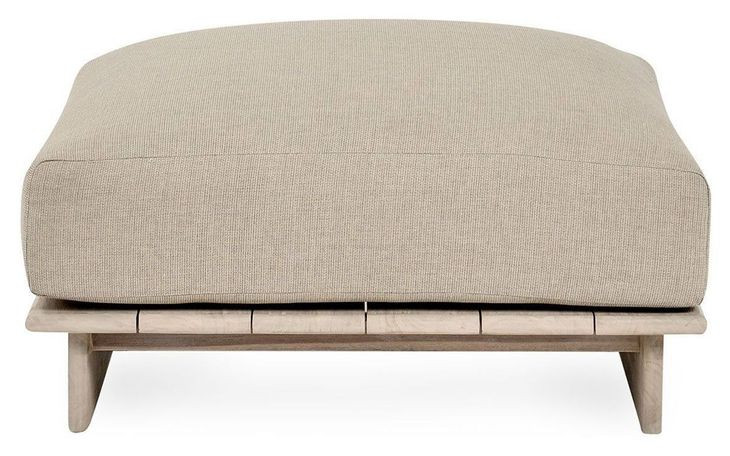 Livia Taupe Outdoor Square Ottoman