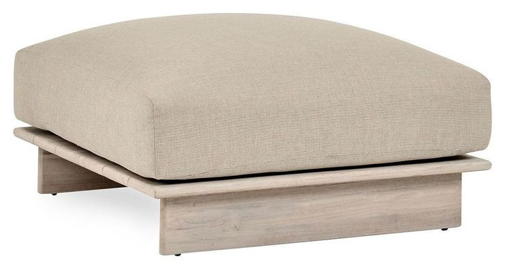 Livia Taupe Outdoor Square Ottoman