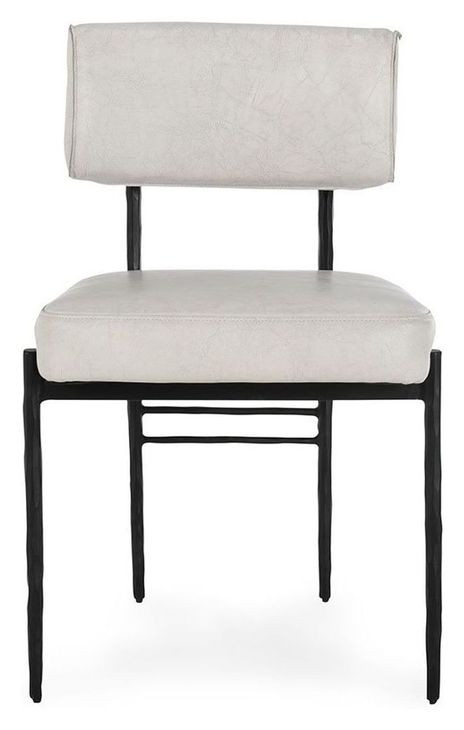 Kester Off White Leather Upholstered Dining Chair Set of 2
