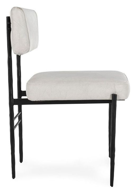Kester Off White Leather Upholstered Dining Chair Set of 2