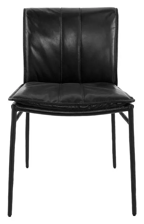 Mayer Jet Black Leather Upholstered Dining Chair Set of 2