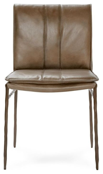 Mayer Adobe Tan Leather Upholstered Dining Chair Set of 2