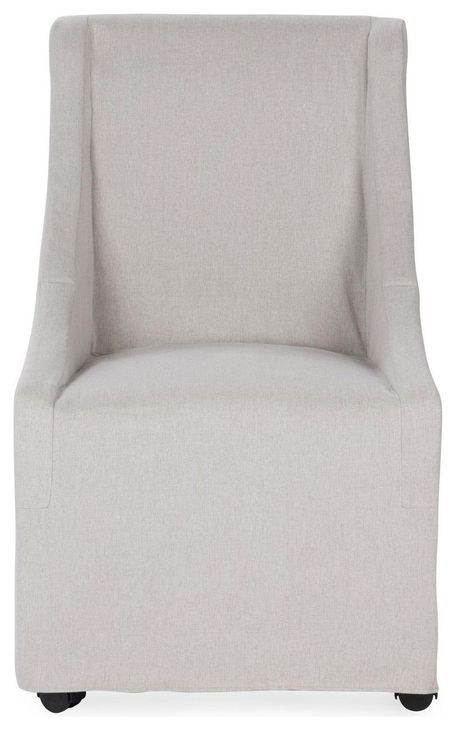 Warwick Sandy Tan Upholstered Dining Chair with Casters