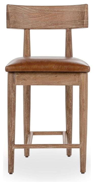 Alvaro Golden Wheat Leather Upholstered Counter Height Stool