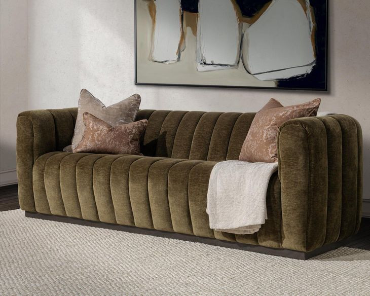 Vanty Olive Green 92" Sofa