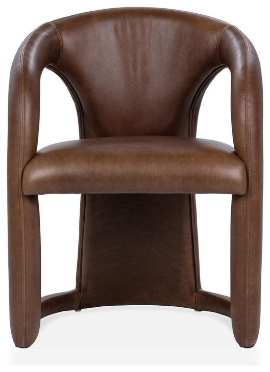 Archie Bison Brown Leather Upholstered Dining Chair