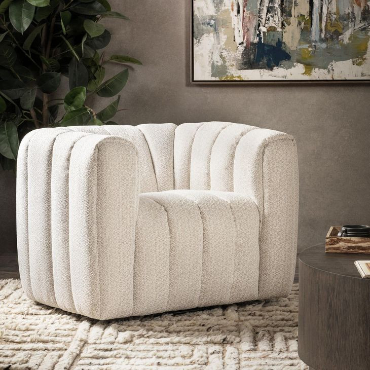Lexa Cream Upholstered Accent Chair