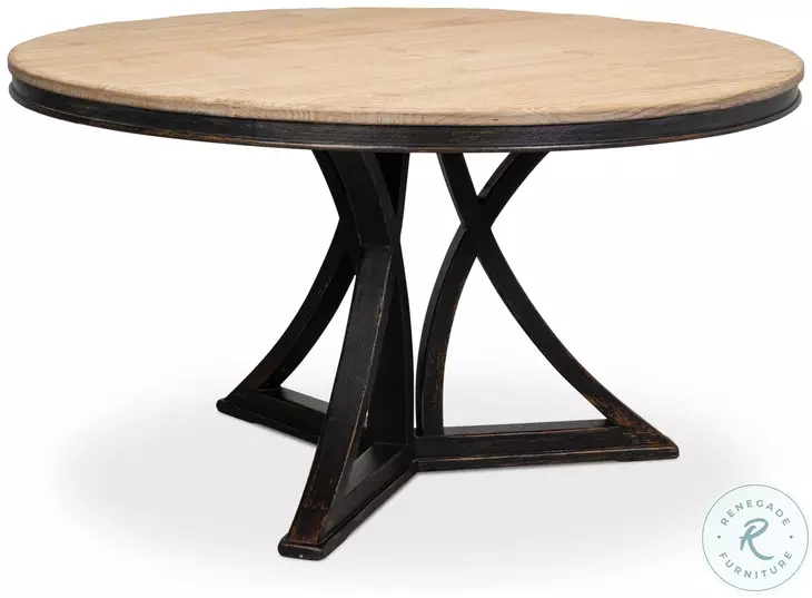 Flying Buttress Antique Black And Natural Dining Table