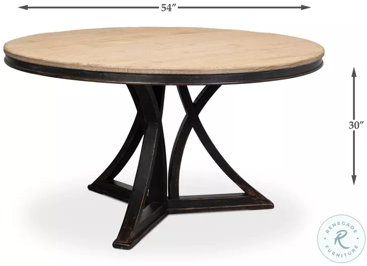 Flying Buttress Antique Black And Natural Dining Table