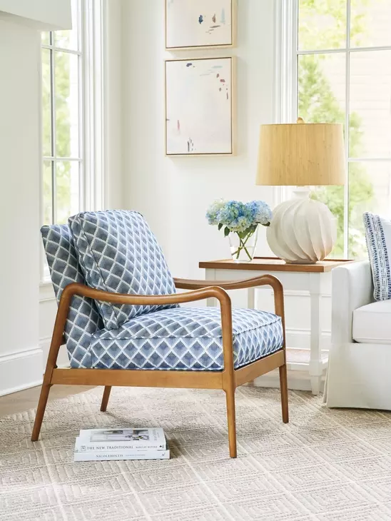 Leblanc Blue Upholstered Chair