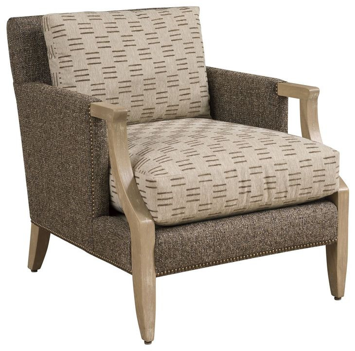 Treadwell Brown Upholstered Accent Chair with Nailhead Trim by Barclay Butera