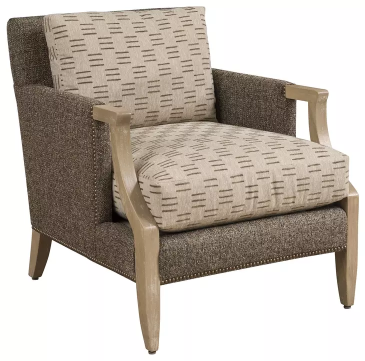 Treadwell Brown Upholstered Accent Chair with Nailhead Trim by Barclay Butera