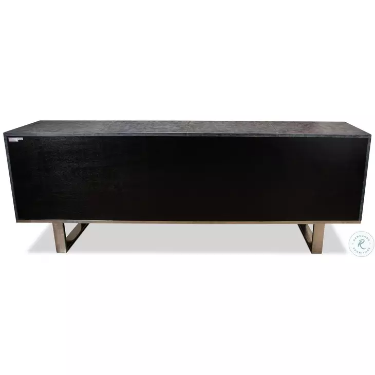 Bronzini Embossed Blue And Gray Credenza