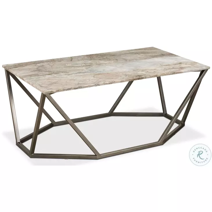 Trapezoid Black Marble Top Cocktail Table