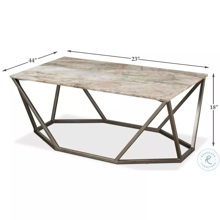 Trapezoid Black Marble Top Cocktail Table