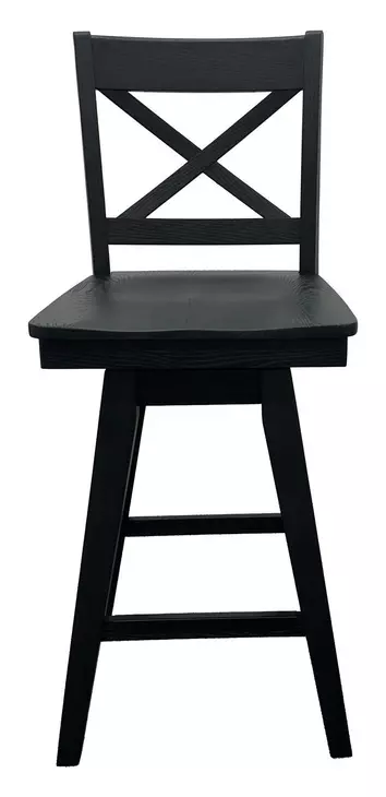 Wooden Barstools Black X Back Swivel Bar Stool Set of 2