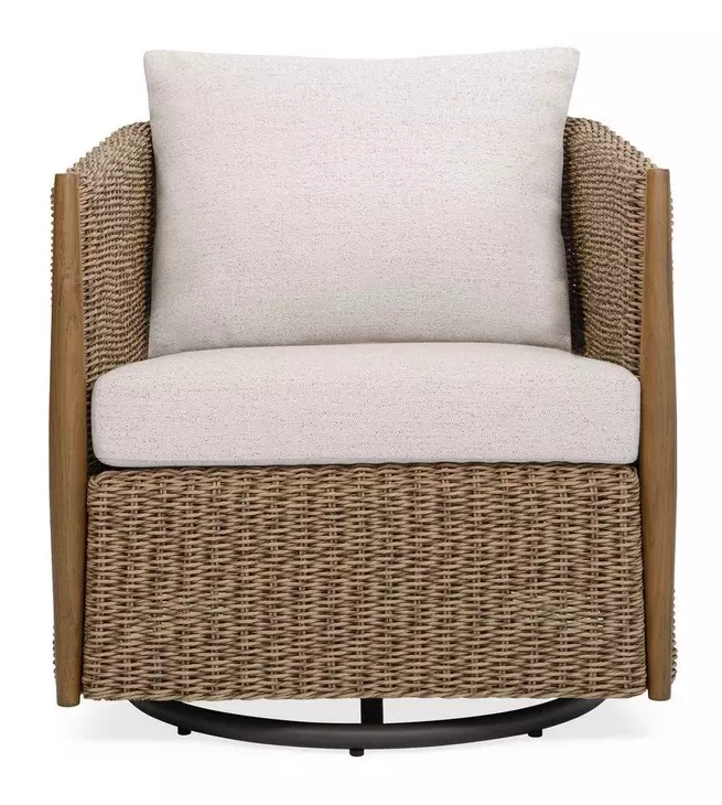 Cala Oatmeal Upholstered Outdoor Swivel Rocking Chair