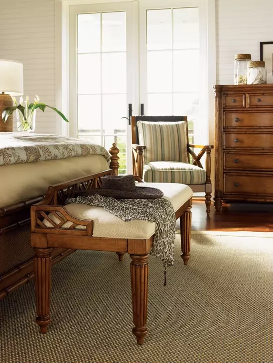 Island Estate Plantain Upholstered 58" Bed Bench
