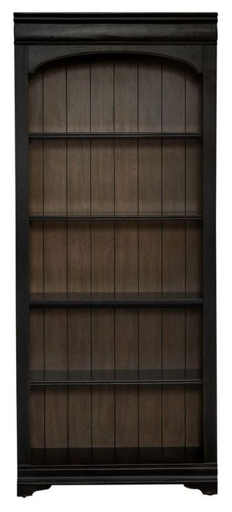 Meritage Aged Charcoal and Caramel 2 Piece Bunching Bookcase with LED